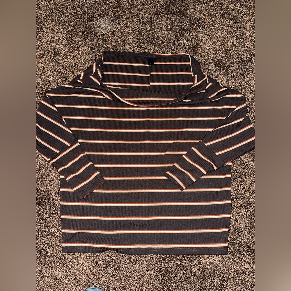 Off the Shoulder 3/4 sleeve shirt striped